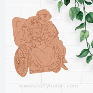 Boy With Grand Mother Pre Marked MDF Design 1
