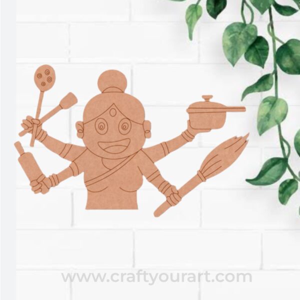 Desi Mother Multi Tasking Pre Marked MDF Design 1