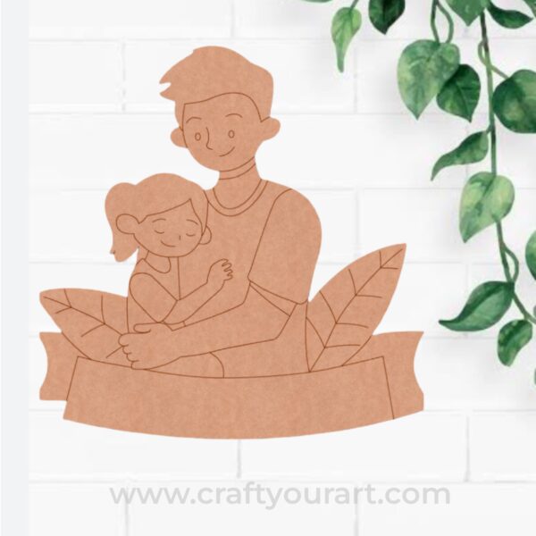 Father With Child Pre Marked MDF Design 2