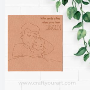 Father and Child Square Pre Marked MDF Design 1