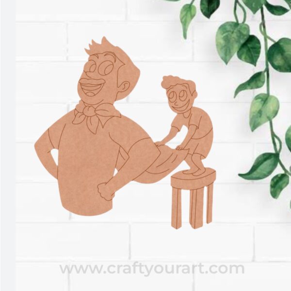 Father With Child Pre Marked MDF Design 8