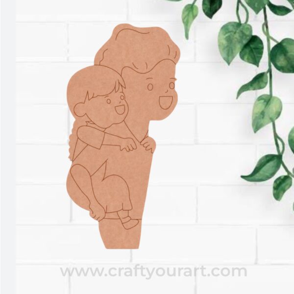 Father With Child Pre Marked MDF Design 1