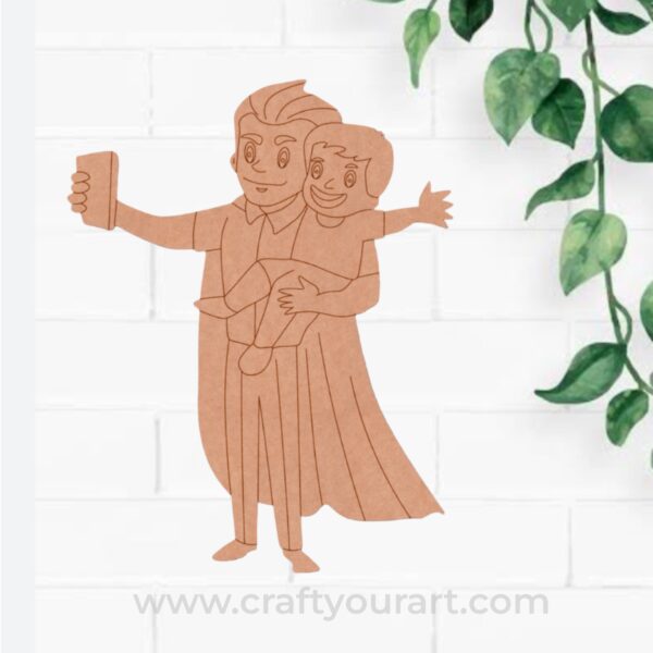 Father With Child Pre Marked MDF Design 4