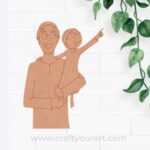 Muslim Man With Child Pre Marked MDF Design 1