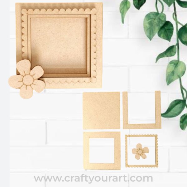 Floral Mini Photo Frame MDF Design 1