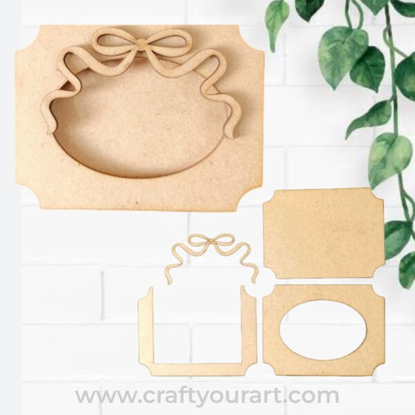 Bow Ribbon Mini Photo Frame MDF Design 1