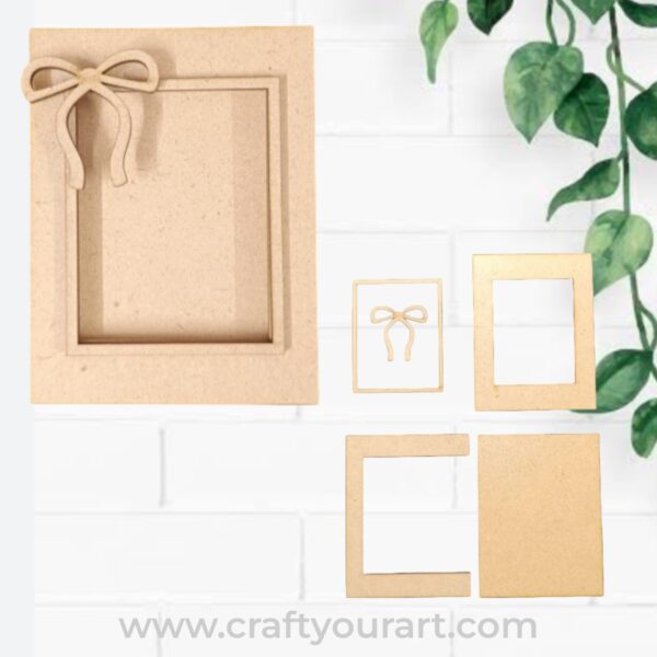 Bow Mini Photo Frame MDF Design 1