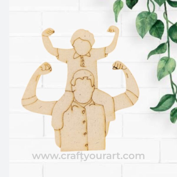 Father With Child Pre Marked MDF Design 11