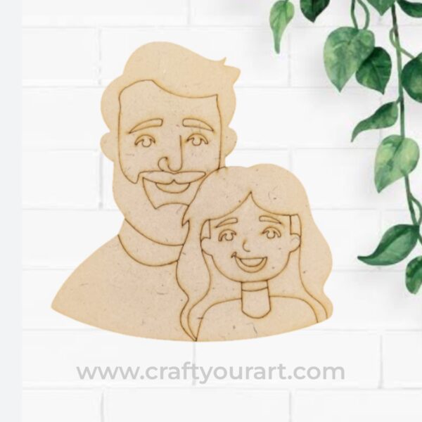 Father With Child Pre Marked MDF Design 12