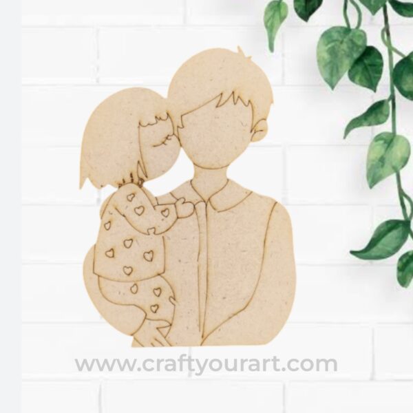 Father With Child Pre Marked MDF Design 15