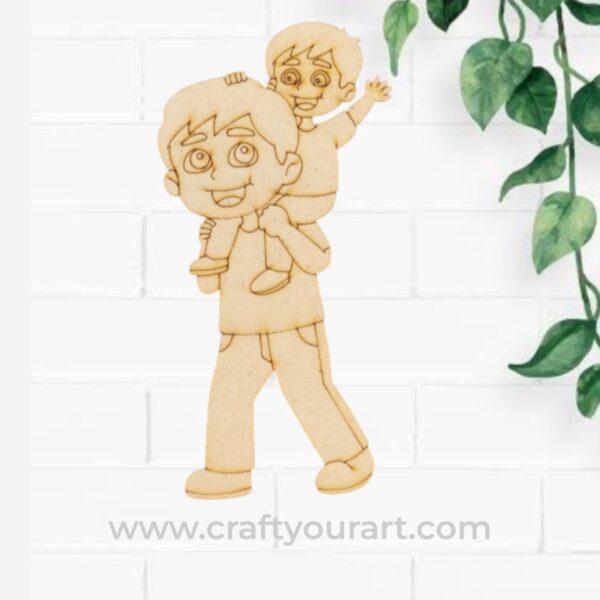 Father With Child Pre Marked MDF Design 17