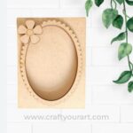 Floral Oval Mini Photo Frame MDF Design 1