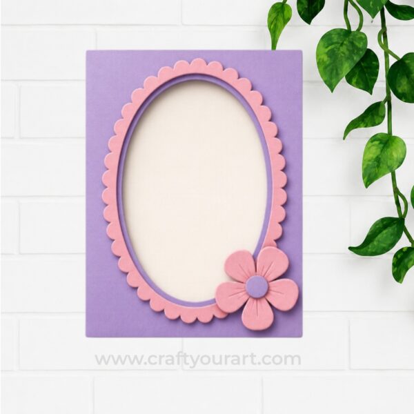 Floral Oval Mini Photo Frame MDF Design 1