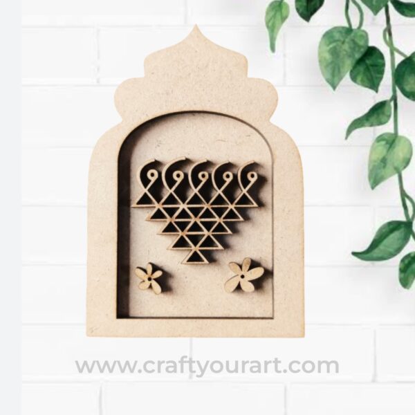 Jharokha Saraswati Yantra Frame MDF Design 1