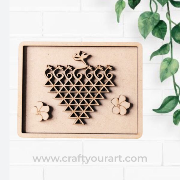 Rectangle Saraswati Yantra Frame MDF Design 3