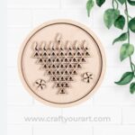 Round Saraswati Yantra Frame MDF Design 1