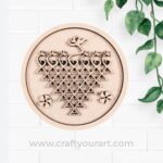 Round Saraswati Yantra Frame MDF Design 3
