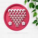 Round Saraswati Yantra Frame MDF Design 4