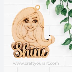 Shine Barbie Pre Marked MDF Keychain MDF Design 1