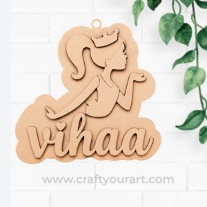 Personalised Name Barbie MDF Keychain MDF Design 1