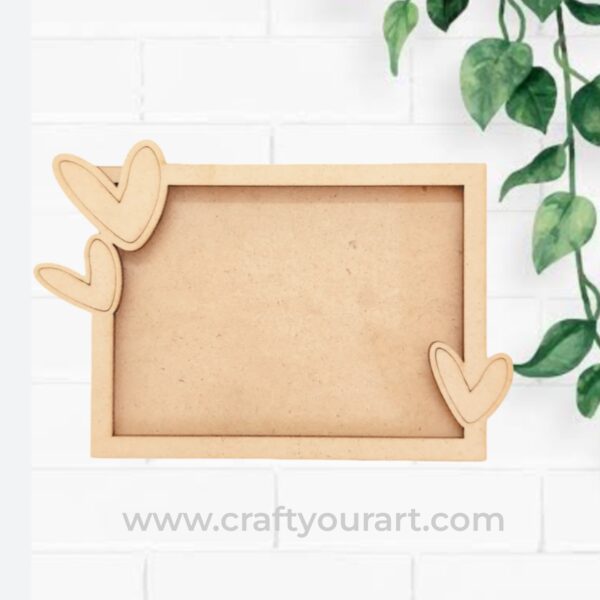 Heart Pre Marked Mini Photo Frame MDF Design 1