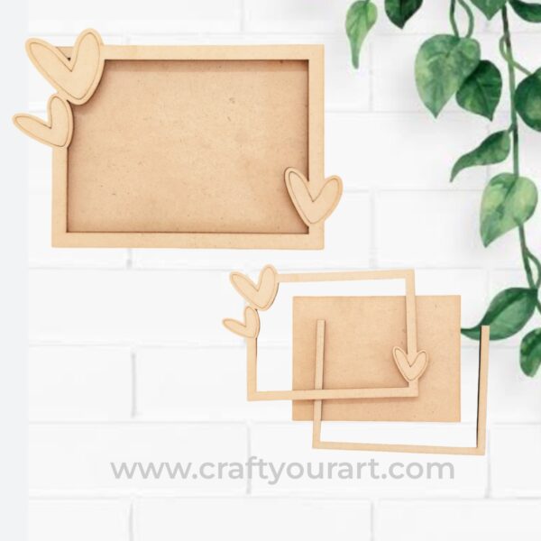 Heart Pre Marked Mini Photo Frame MDF Design 1