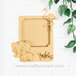 Elephant And Flamingo Mini Photo Frame MDF Design 1
