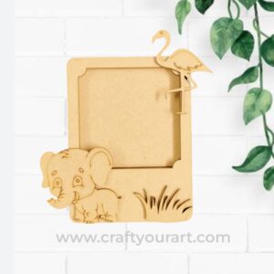 Elephant And Flamingo Mini Photo Frame MDF Design 1