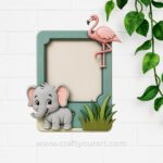 Elephant And Flamingo Mini Photo Frame MDF Design 1