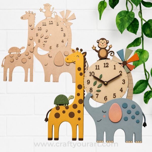 Animal Clock Base MDF Design 1