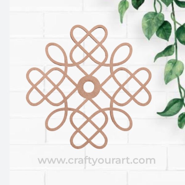 Plain Kolam Pattern Cutout MDF Design 7